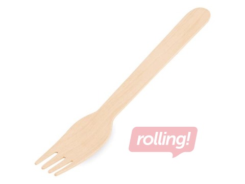 Forks, wooden, 16cm, 10 pcs.