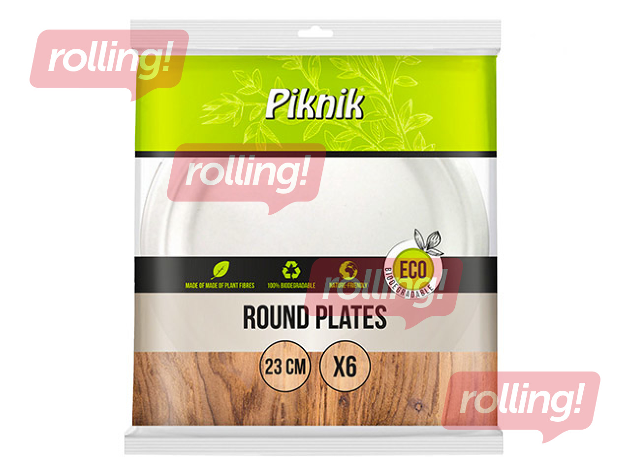 Papīra šķīvji, 23 cm, 6 gab., balti