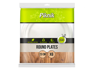 Papptaldrikud, valge, ø 23 cm, 6 tk