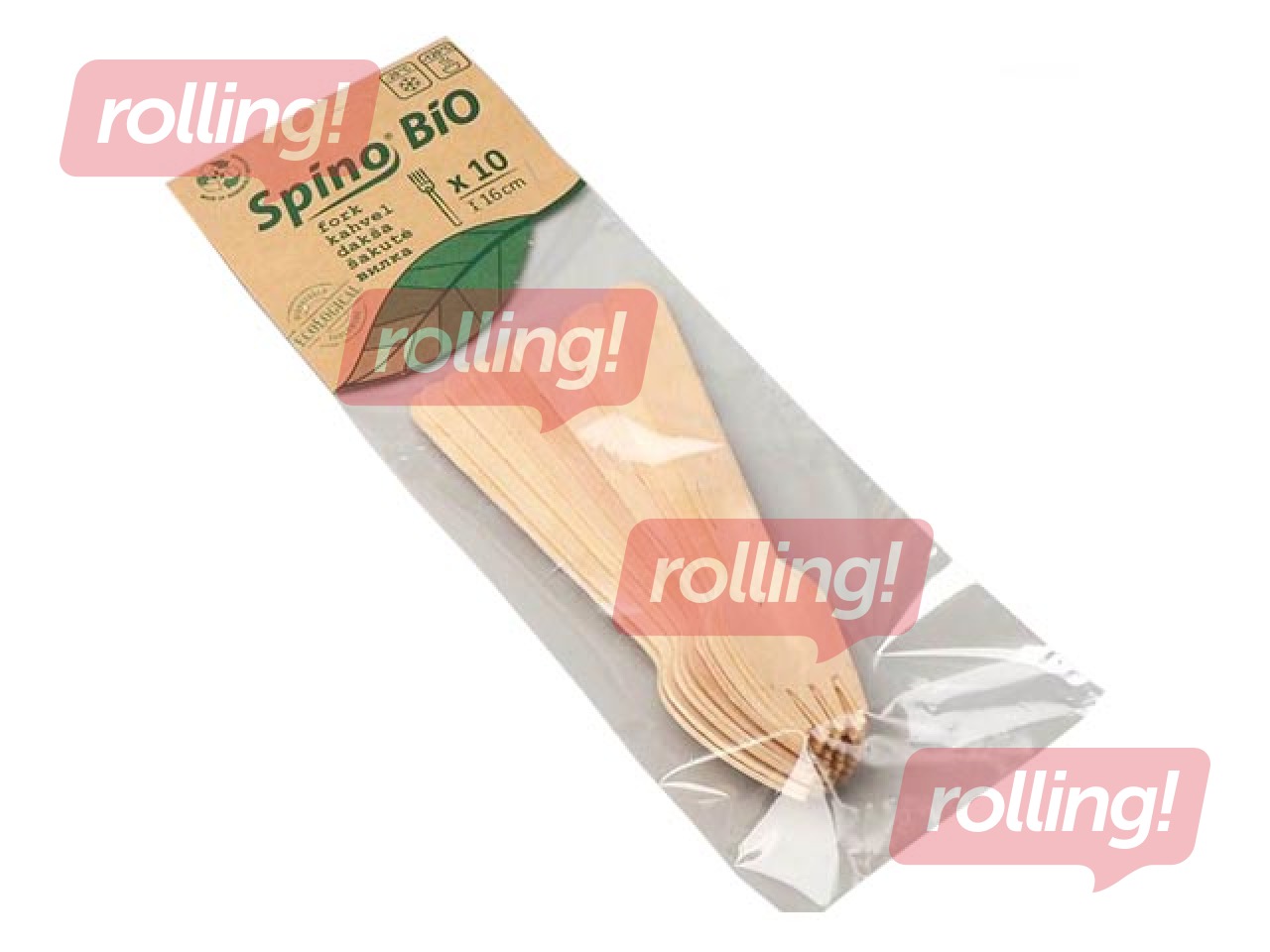 Kahvel, puidust, 16cm, 10 tk.