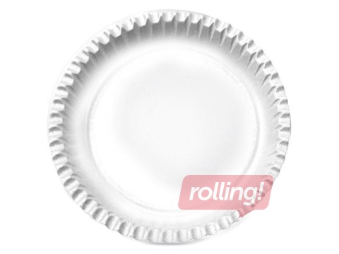 Paper plate, white, 18cm, 100 pcs.