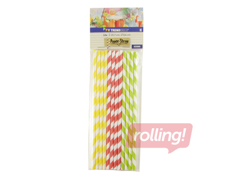 Triibulised kõrred, läbimõõt 0,6 cm, pikkus 19,7 cm, 12 tk, värvilised