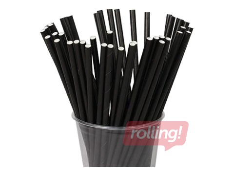 Kokteilikõrred, paber, must, 20,5 cm ø6 mm, 250 tk.