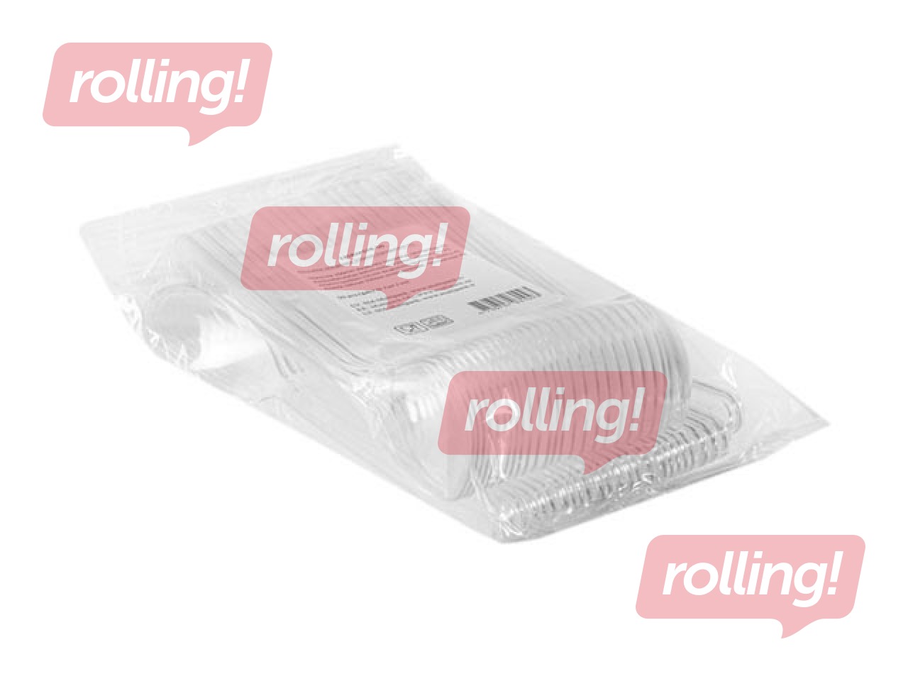 Teelusikad, plastik, taaskasutatav, läbipaistev, 50 tk