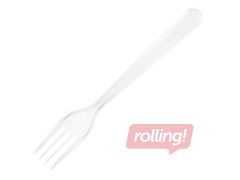 Kahvlid, plastik, korduvkasutatavad, läbipaistvad, 50 tk.