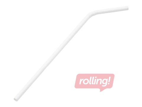 Kоктейльные соломинки, бумажные, белый, 22см ø6 мм, 200 шт.