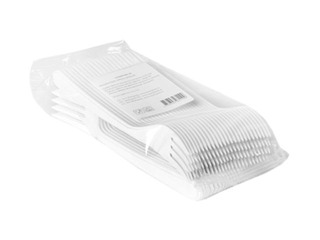 Forks plastic, reusable, white, 50 pcs.