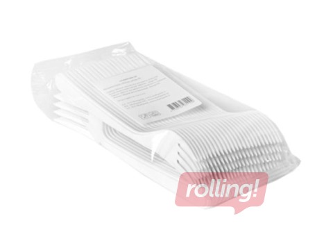 Вилы пластиковые, многоразовые, белые, 50 шт.