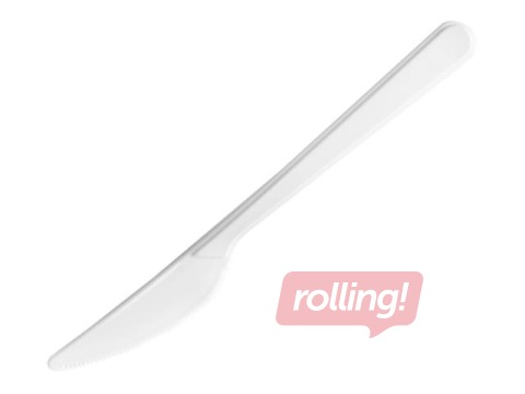 Naži plastmasas, atkārtoti lietojami, balti, 50 gab.