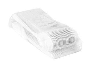 Teelusikad plastikust, korduvkasutatav, valge, 50 tk.