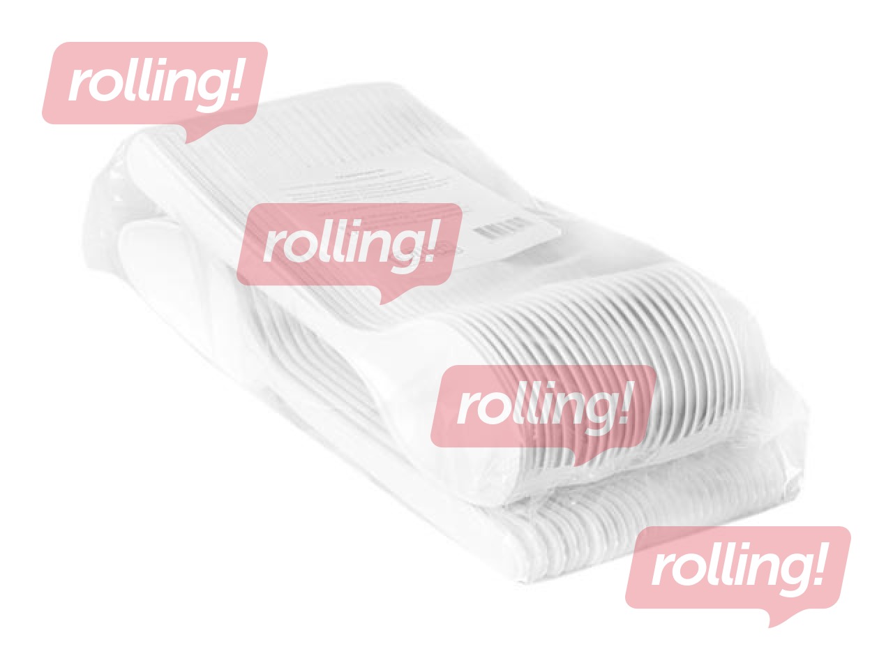 Teelusikad plastikust, korduvkasutatav, valge, 50 tk.