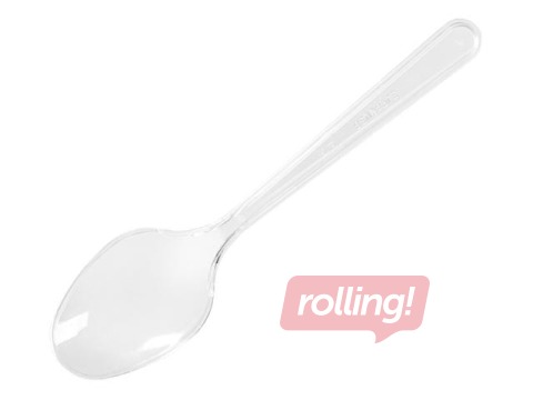 Lusikad plastikust, korduvkasutatavad, läbipaistvad, 50 tk