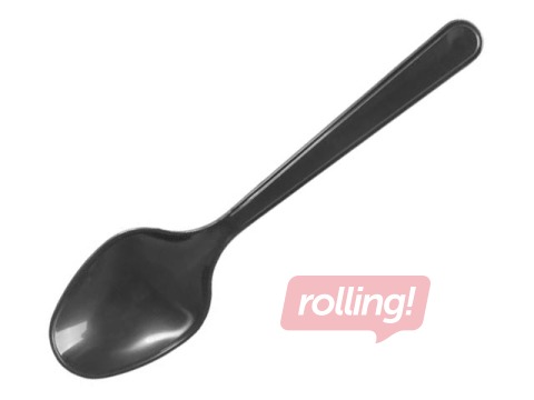 Spoons plastic, reusable, black, 50 pcs.