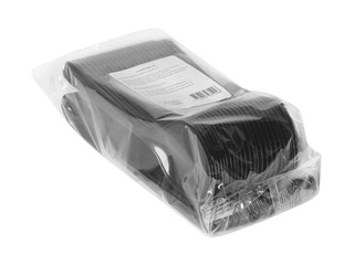 Spoons plastic, reusable, black, 50 pcs.