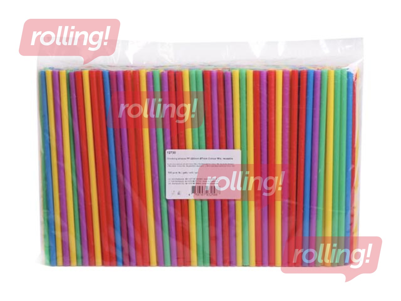 Kokteilikõrred, PP, värvilised, 22 cm ø7 mm, 500 tk.