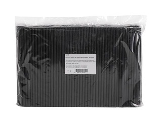 Cocktail straws, PP, black, 22cm ø7 mm, 500 pcs.