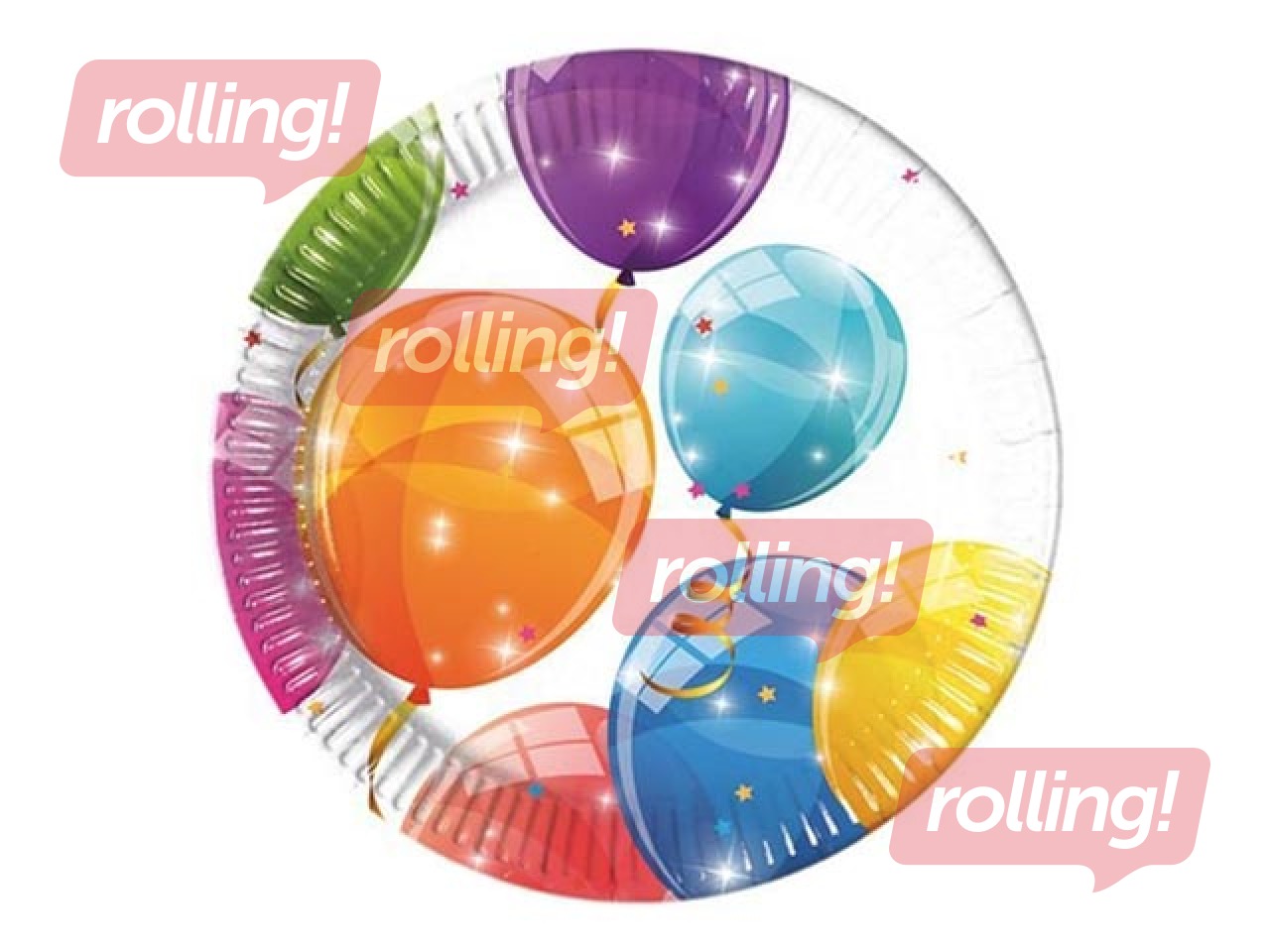 Papīra šķīvji, 19.5 cm, 8 gab., Baloni