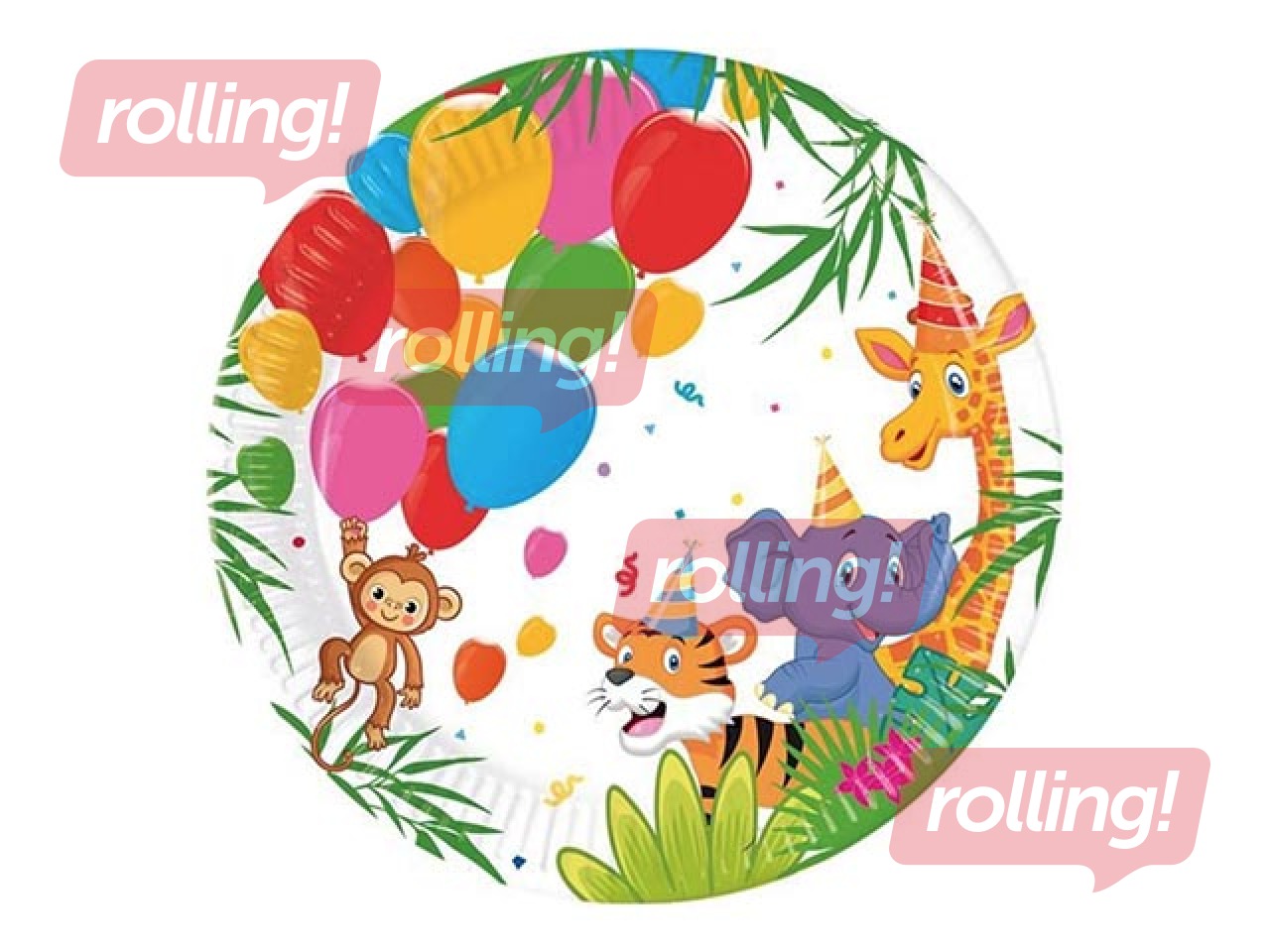 Бумажные тарелки, 19,5 см, 8 шт., Джунгли