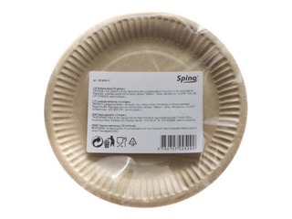 Pabertaldrikud SPINO, 18 cm, 12 tk, pruun