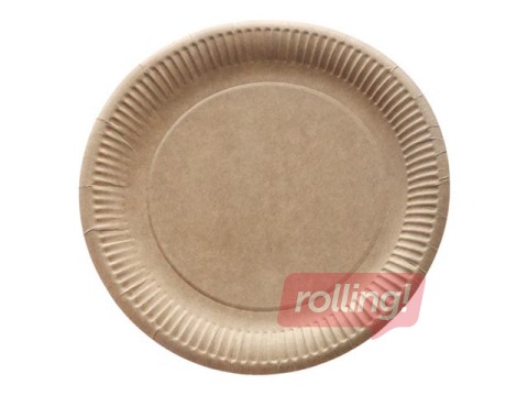 Paper plates, 23 cm, 50 pcs., brown