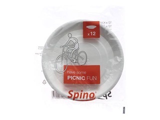 Paper plates SPINO, 18 cm, 12 pcs., white