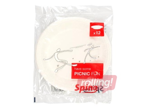 Paper plates SPINO, 23 cm, 12 pcs., white