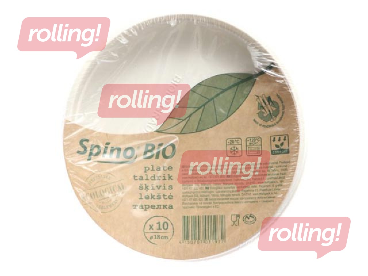 Suhkrukiust taldrikud SPINO, 18 cm, 10 tk., valge