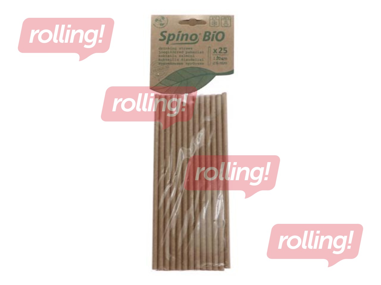 Kokteilikõrred SPINO, paber, 20,5 cm ø8 mm, 25 tk, pruun