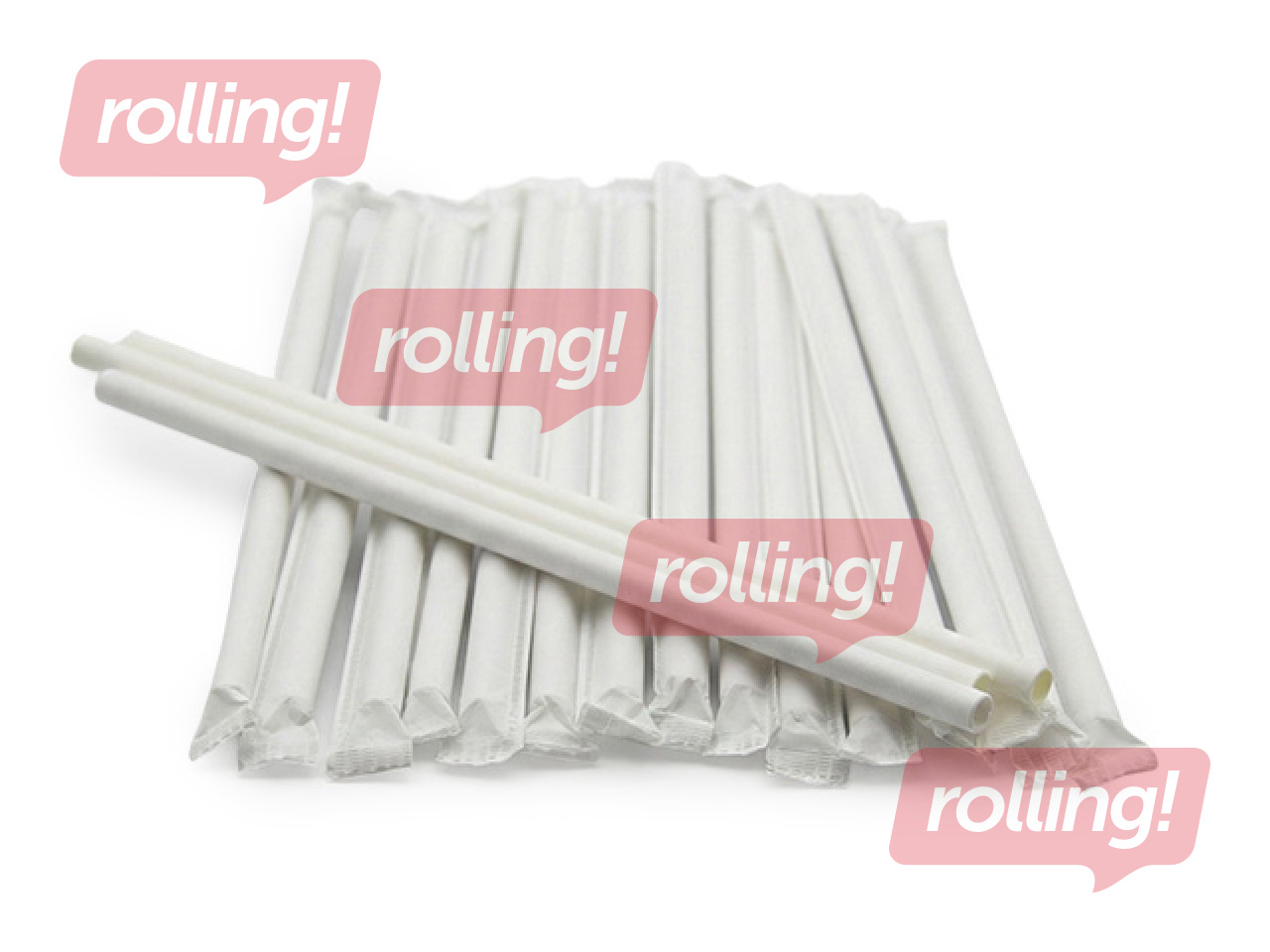 Hügieenilised kokteilikõrred, paberist, valged, 21cm, ø6mm, 250 tk.