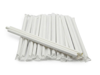 Hygienic cocktail straws, paper, white, 21cm, ø6mm, 250 pcs.