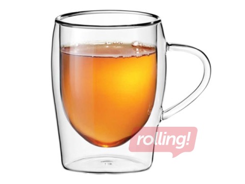 Кружка с двойными стенками, Boral, стеклянная, 300мл, 2 шт.