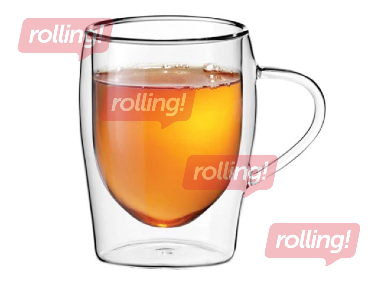 Кружка с двойными стенками, Boral, стеклянная, 300мл, 2 шт.