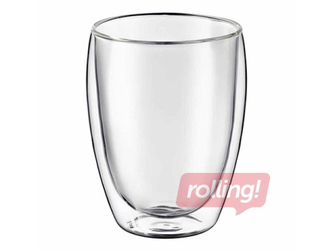 Double-walled cup Mia, glass, 350ml, 2 pcs.