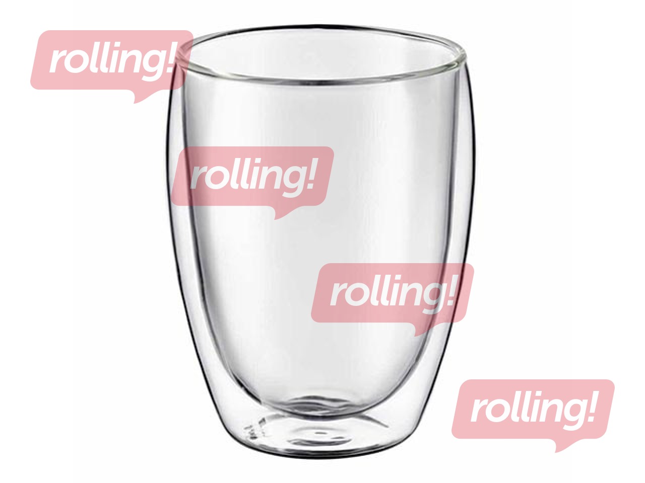 Topeltseinaga tass Mia, klaas, 350ml, 2 tk.