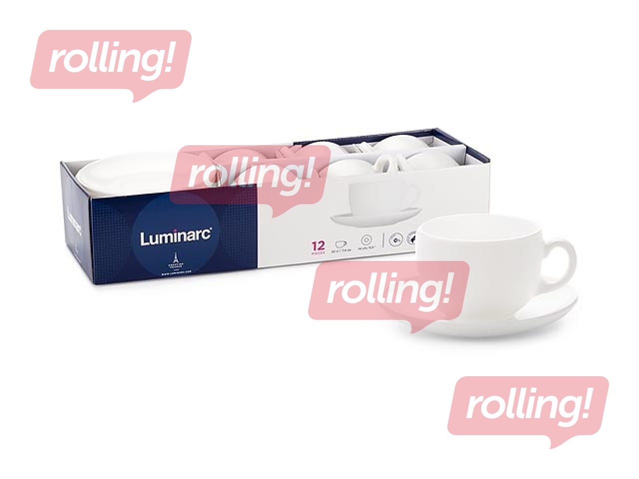 Kohviserviis Luminarc Diwali, valge, 220 ml, 6 inimesele