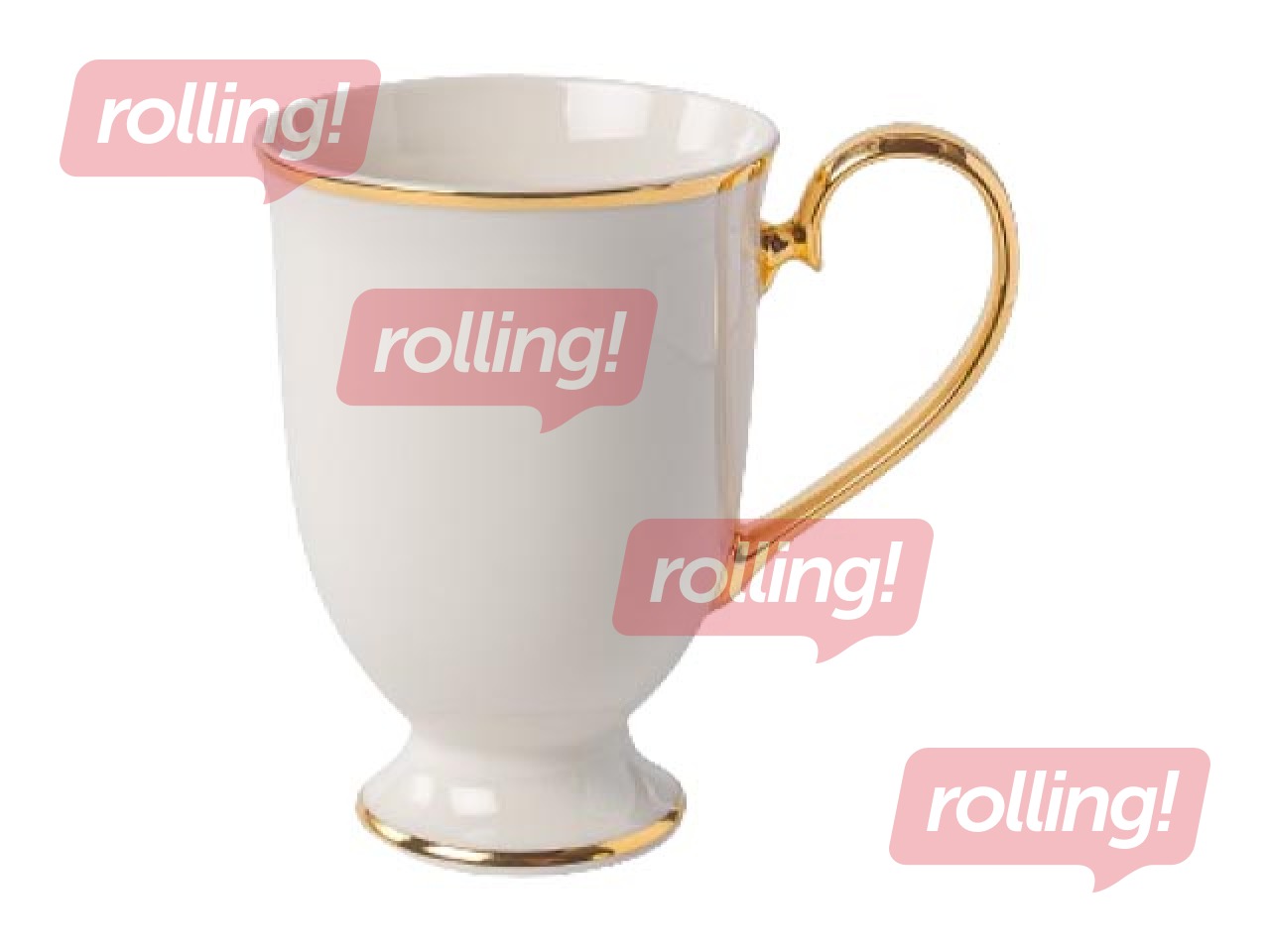 Portselanist tass jalal, PRIMA GOLD, valge kuldse äärisega, 280ml