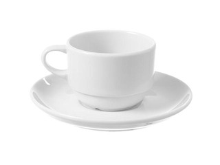 Cup and Saucer Bianco, White, 90ml