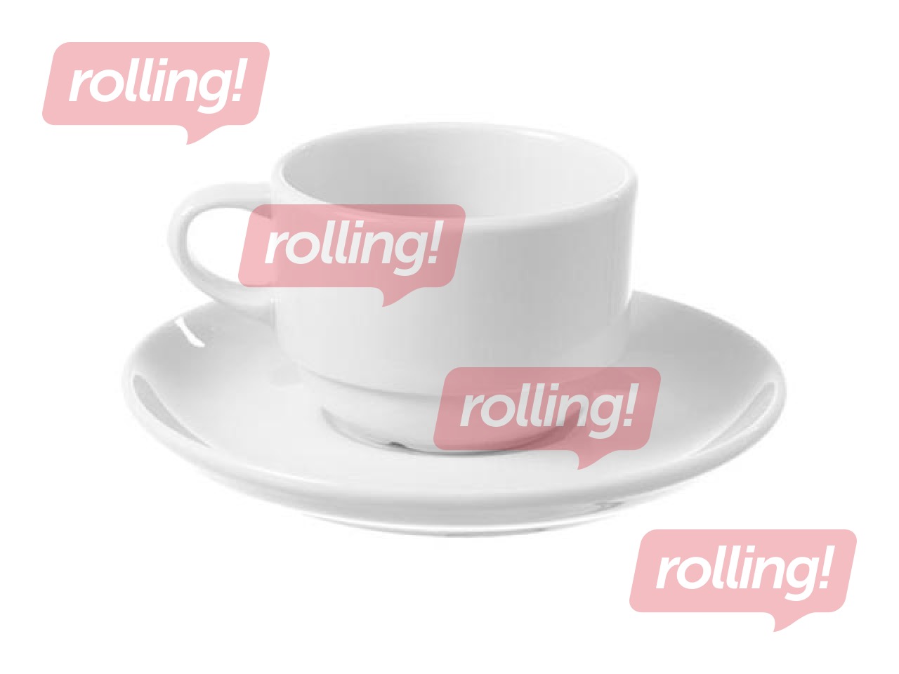 Tase Bianco, ar apakštasi, balta, 90ml