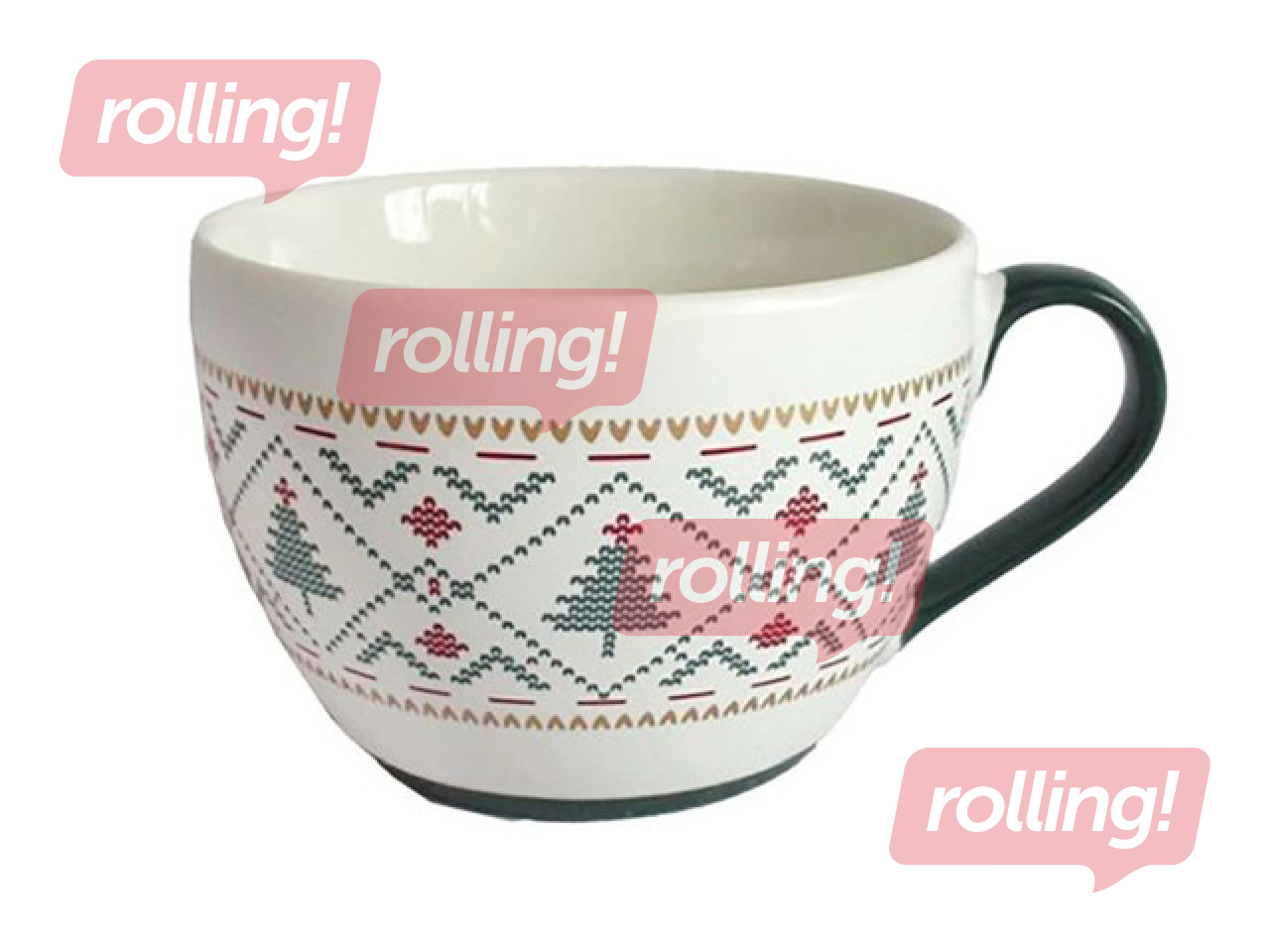 Кружка Toro Рождественский узор Елочки, керамическая, 470мл