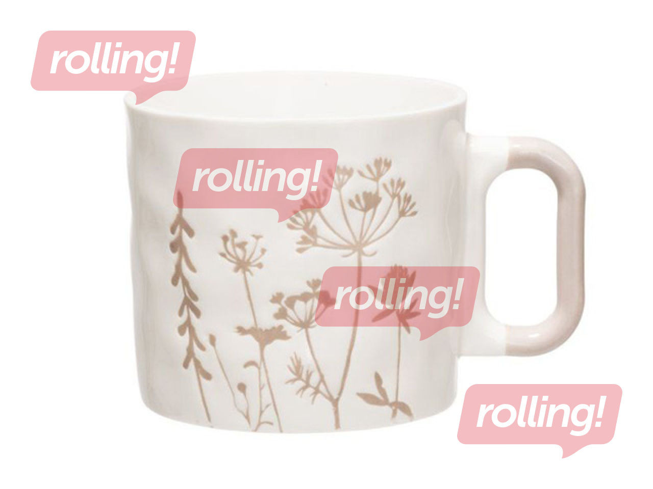 Reljeefne kruus, portselan, erinevad värvid, 435ml