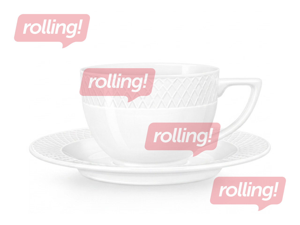 Kruus Wilmax New Diamond Julia, alustassiga, portselan, 170ml