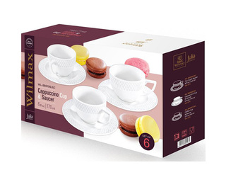 Kruus Wilmax New Diamond Julia, alustassiga, portselan, 170ml