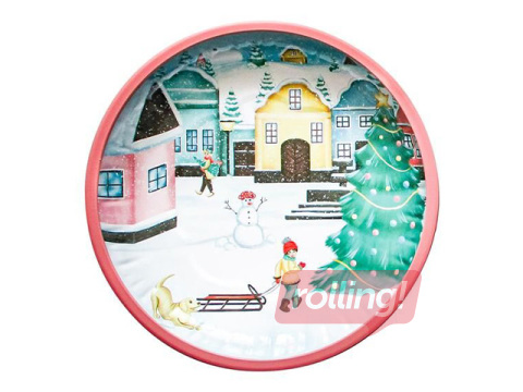 Поднос Toro Рождественский город, металлический, Ø26см
