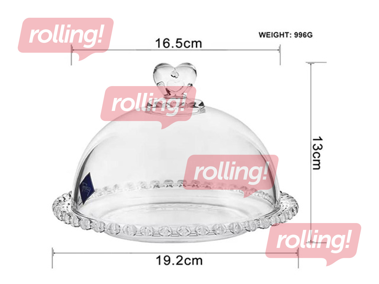 Serveerimisnõu Prymus-AGD, kaanega, klaasist, 19cm