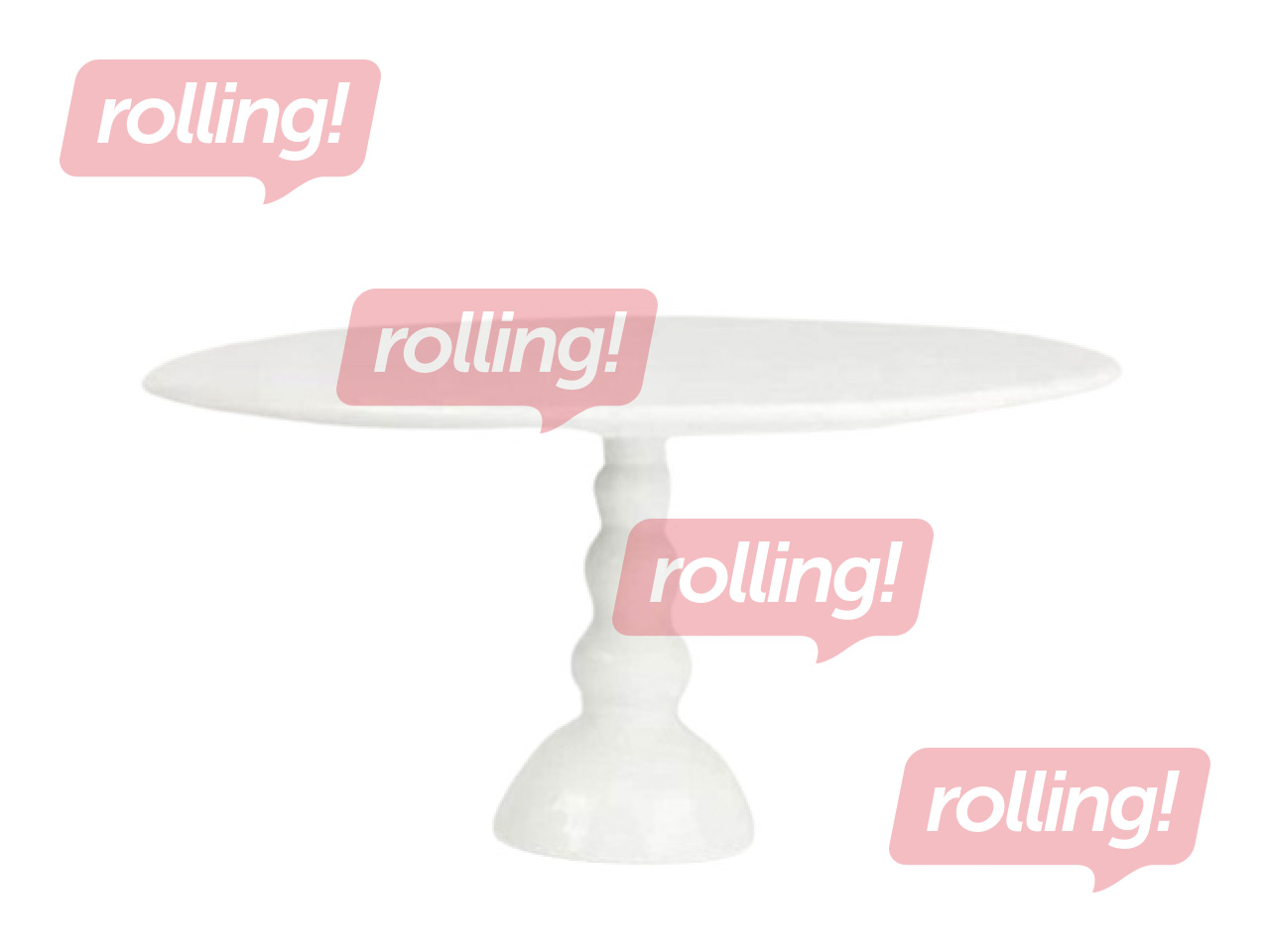 Cake stand Prymus-AGD, with spatula, white, 26cm