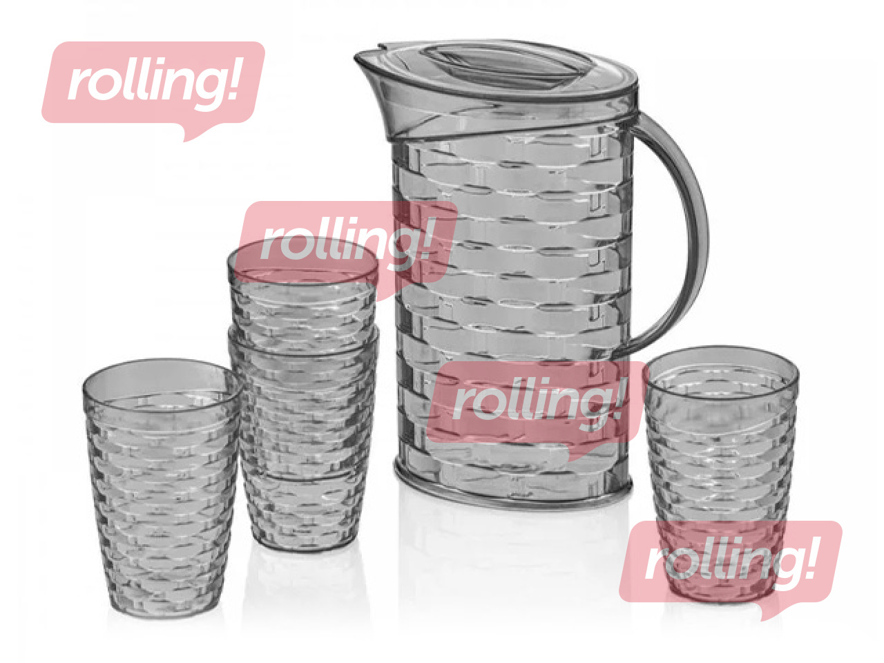 Joogikomplekt Rattan, erinevad värvid, plastik, 4 inimesele