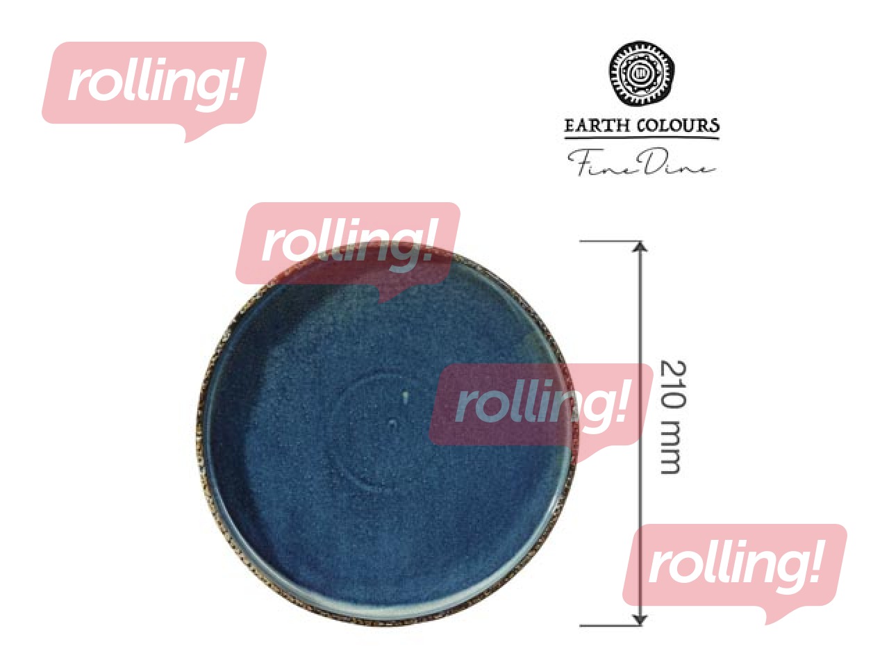 Šķīvis Eminence, deserta, zils, 21cm