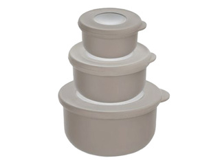 Uzglabāšanas trauki QLife, ar vāku, 3 gab., 100+250+500ml