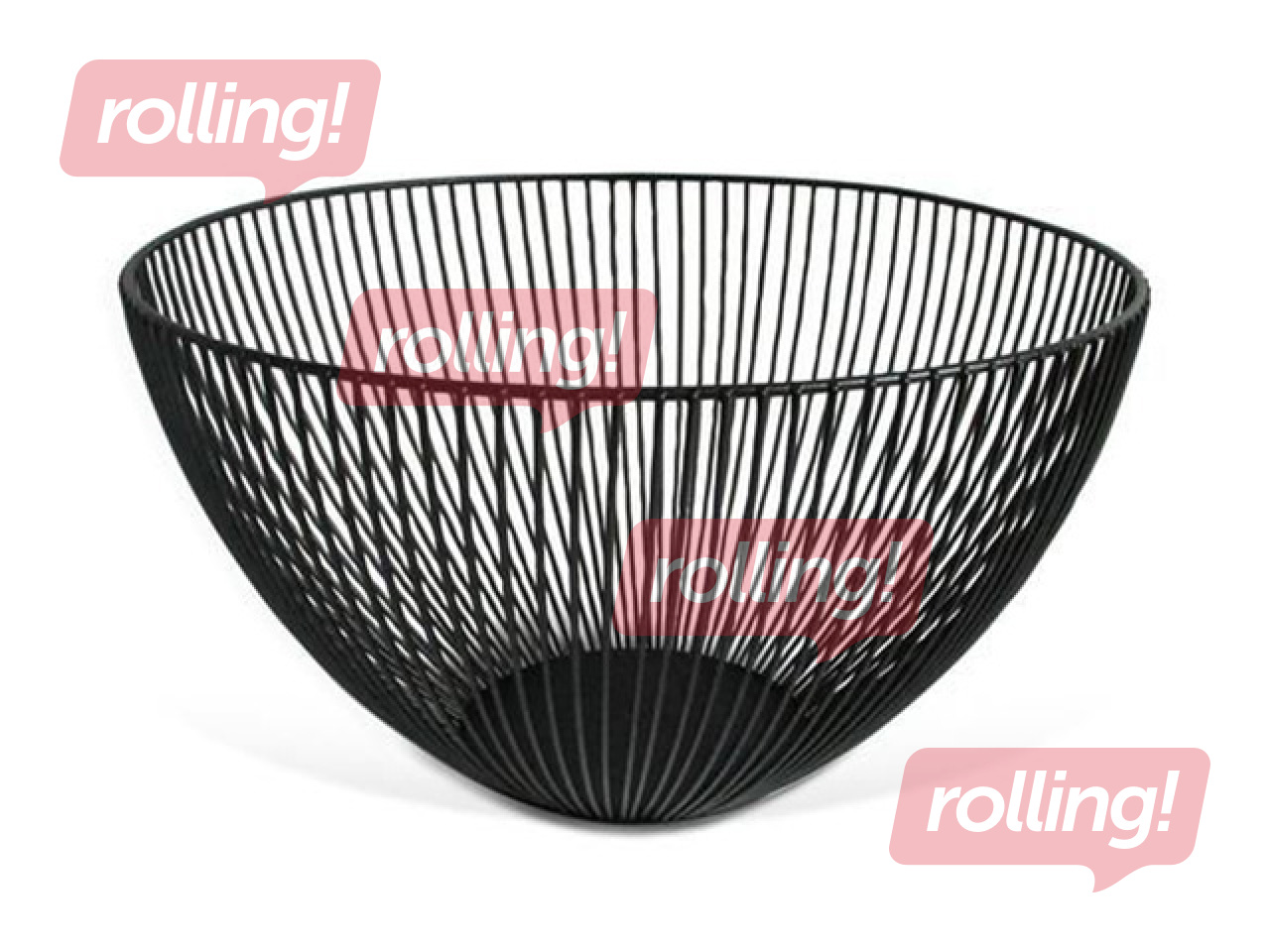Basket Kitchisimo, for Fruits, Black, Metal, Ø25x14cm