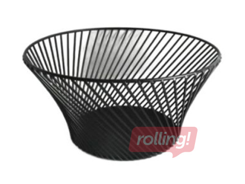 Basket Kitchisimo, for Fruits, Black, Metal, Ø25.5x13cm
